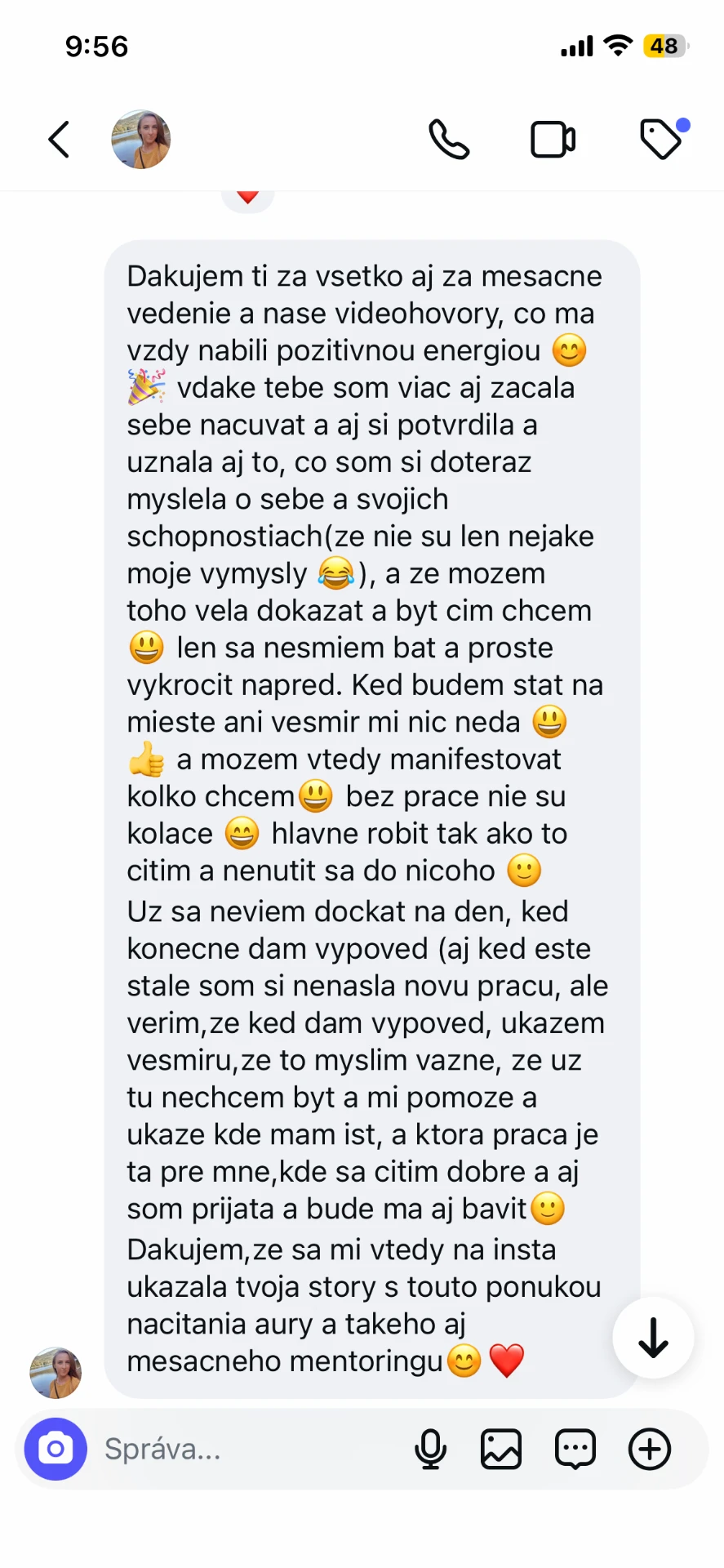 Screenshot recenzie klientky Zuzany