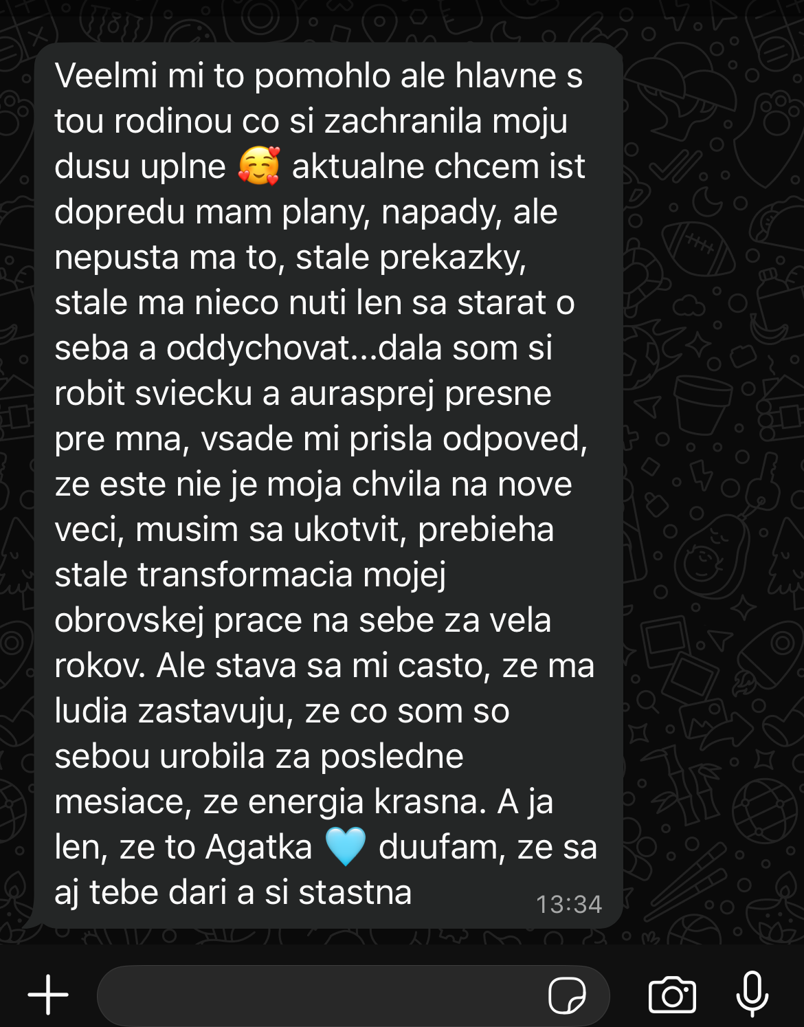 Screenshot recenzie klientky Simony
